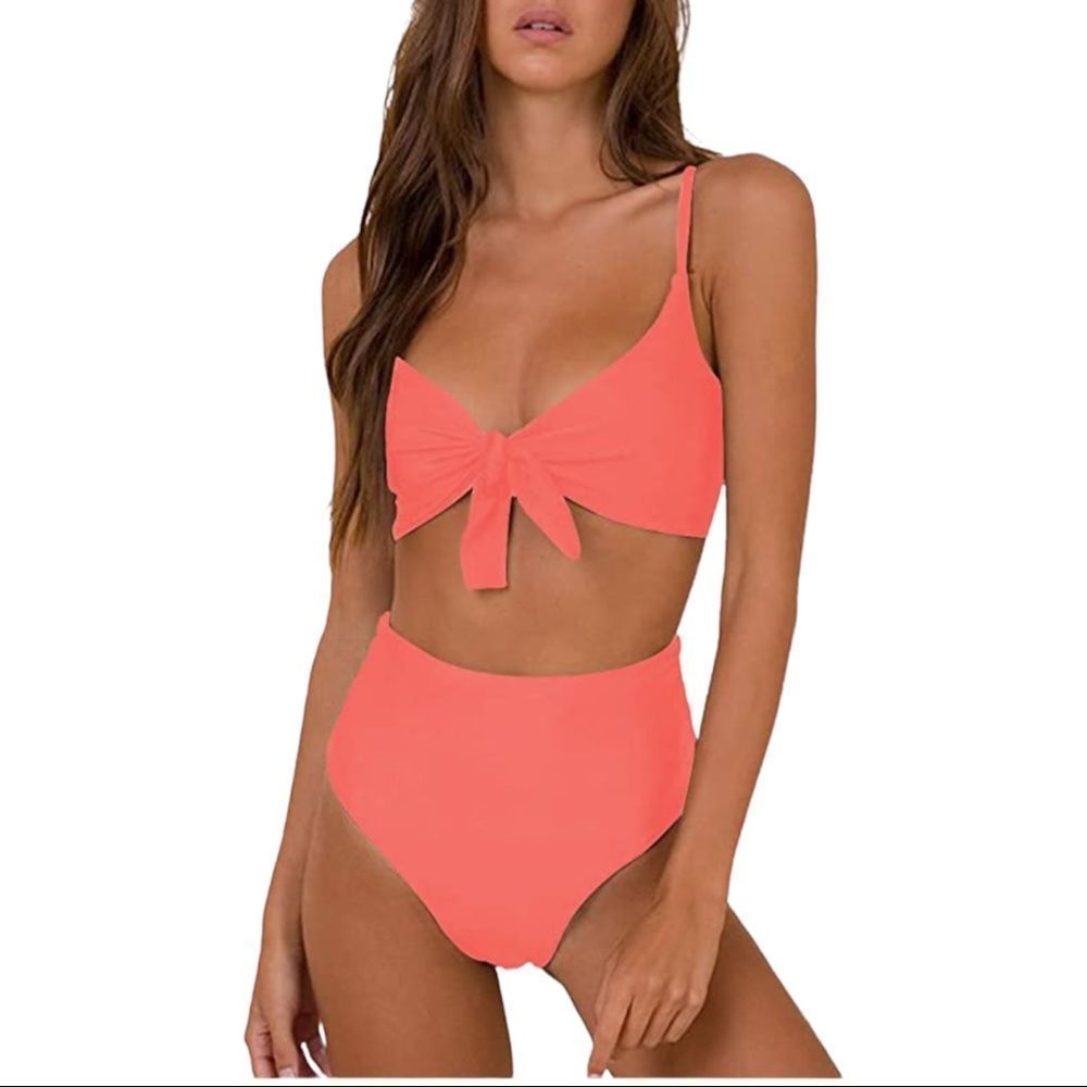 XUNYU High Waisted Bikini Set Swimsuit Push Up Tie Knot Swimwear Two Piece XL